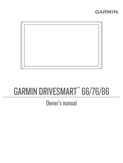 Garmin DriveSmart 66/76/86 User Manual - cover page