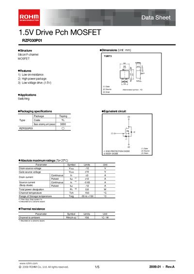 ROHM RZF030P01 Manual - cover page