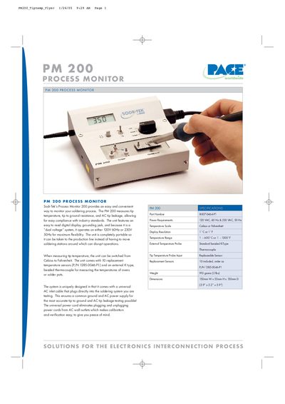 Sodr‑Tek PM200 Process Monitor Product Leaflet - cover page