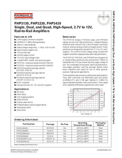 Fairchild FHP3130/FHP3230/FHP3430 Datasheet - cover page
