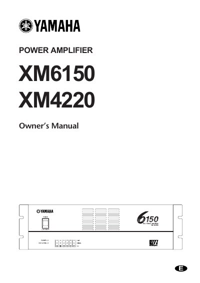 Yamaha XM6150/XM4220 Power Amplifier Owner's Manual - cover page