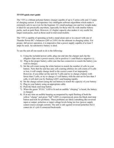 TP-535 user guide - cover page