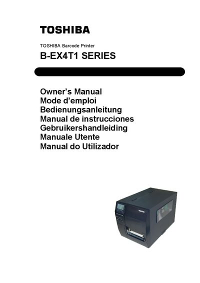 Toshiba B-EX4T1 Series Barcode Printer User Manual