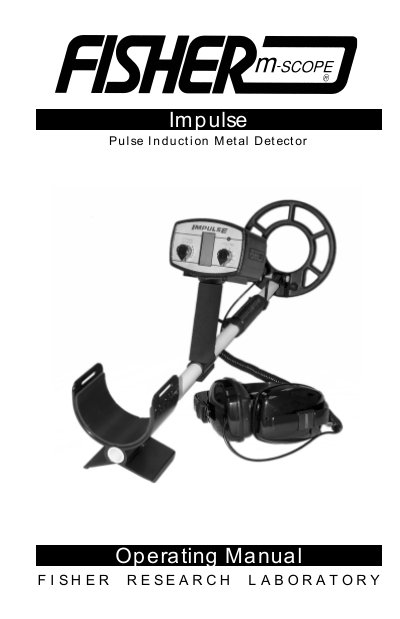 Fisher Impulse Pulse Induction Metal Detector Operating Manual - cover page