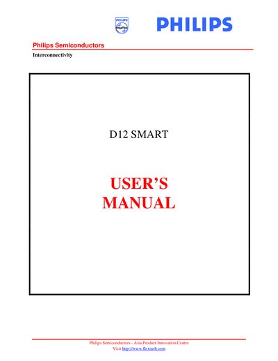Philips D12 SMART User Manual - cover page