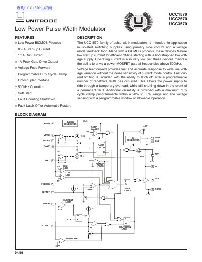UNITRODE UCC1570 UCC2570 UCC3570 handbook(1) - cover page
