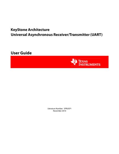 Texas Instruments KeyStone UART User Guide - cover page
