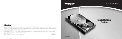 Maxtor ATA Hard Drive Installation Guide - cover page
