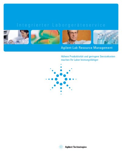 Agilent Lab Resource Management Brochure - cover page
