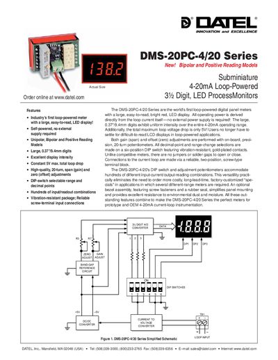 Datel DMS-20PC-4/20 Series User Manual - cover page