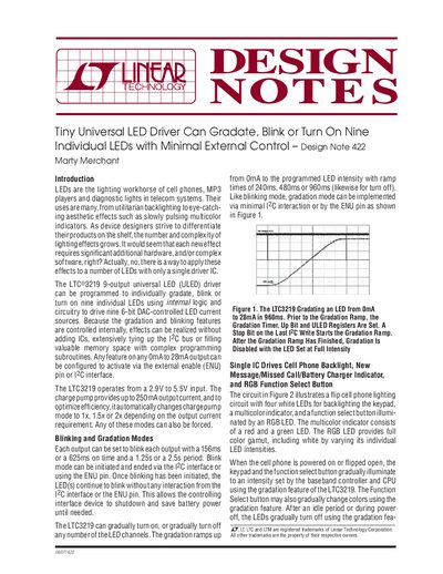 LINEAR dn422f handbook - cover page