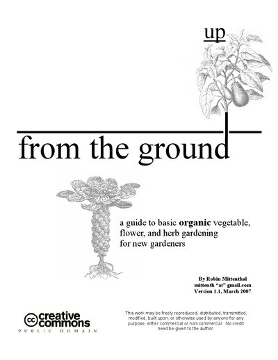 From the Ground Organic Gardening Guide - cover page