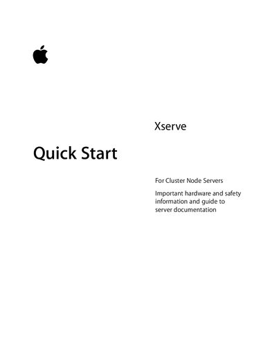Xserve Quick Start1 - cover page