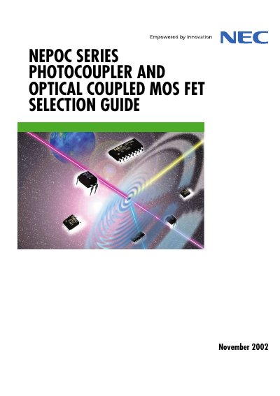 NEC NEPOC Series Photocoupler and Optical Coupled MOS FET Selection Guide - cover page