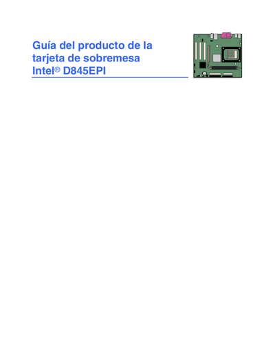 Intel D845EPI Desktop Card User Guide - cover page