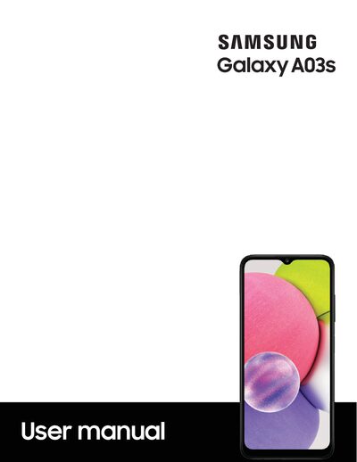Samsung Galaxy A03s User Manual - cover page