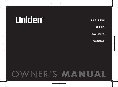 Uniden EXAI7250 Manual - cover page