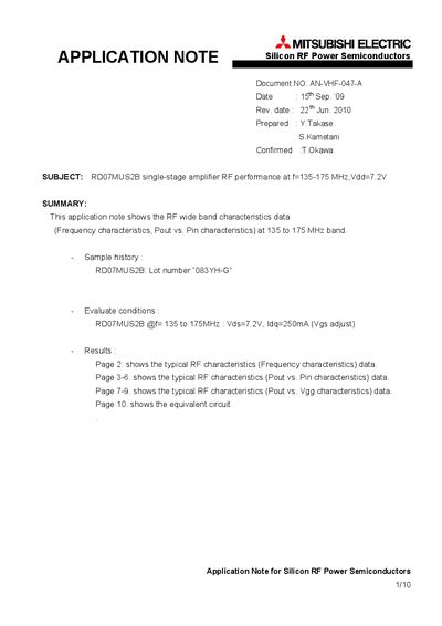 MITSUBISHI ELECTRIC AN-VHF-047-A Manual - cover page