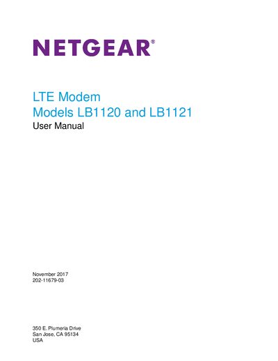 NETGEAR LB1120 and LB1121 LTE Modem User Manual