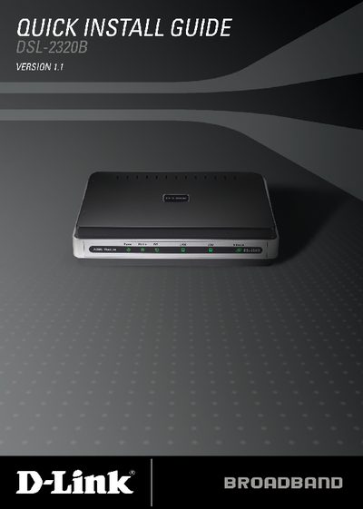 D-Link DSL-2320B Quick Install Guide