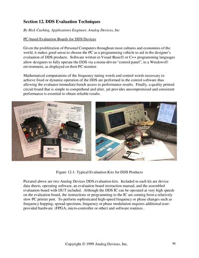 Analog Devices DDS Evaluation Techniques Application Note - cover page