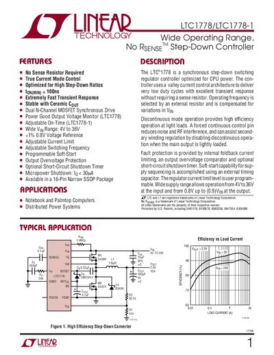 Linear Technology LTC1778/LTC1778-1 Datasheet - cover page