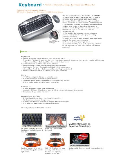 Ad Tech Natural A-Shape Keyboard Mouse Set User Manual - cover page