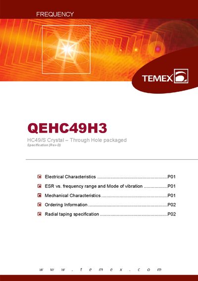 TEMEX QEHC49H3 Datasheet - cover page