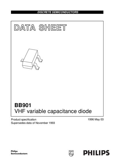 Philips BB901 VHF Variable Capacitance Diode Datasheet
