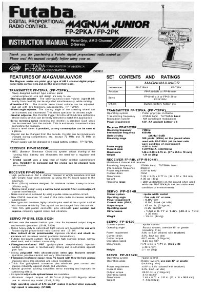 Futaba FP-2PKA/FP-2PK Manual - cover page