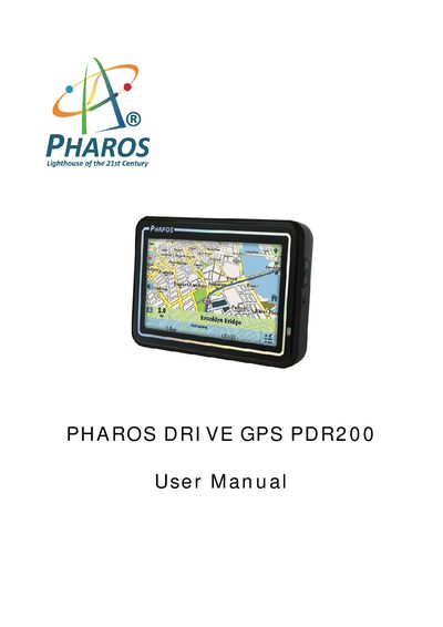 Pharos PDR200 GPS User Manual - cover page