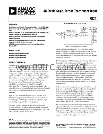 Analog Devices 3B20 Handbook - cover page