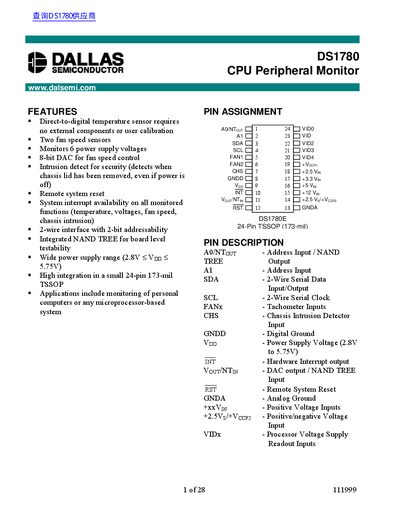 DALLAS DS1780 Manual(1) - cover page