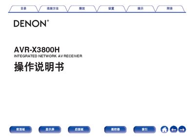 Denon AVR‑X3800H Integrated Network AV Receiver User Manual - cover page
