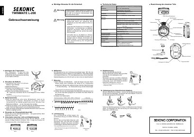 Sekonic L-208 TwinMate User Manual - cover page