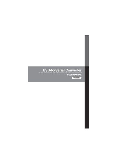 ATEN UC-232A USB-to-Serial Converter User Manual - cover page