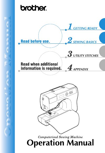 Brother CS-8150 Computerized Sewing Machine Operation Manual - cover page