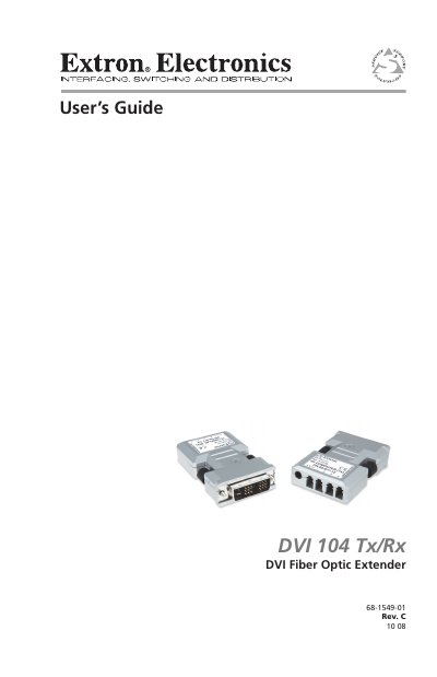 Extron DVI 104 Tx/Rx User Manual - cover page