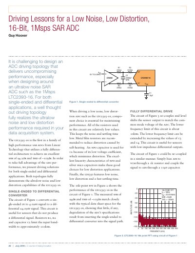 linear DESIGN FEATURES LTJournal-V20N2-05-di-LTC2393-16-Guy_Hoover service manual