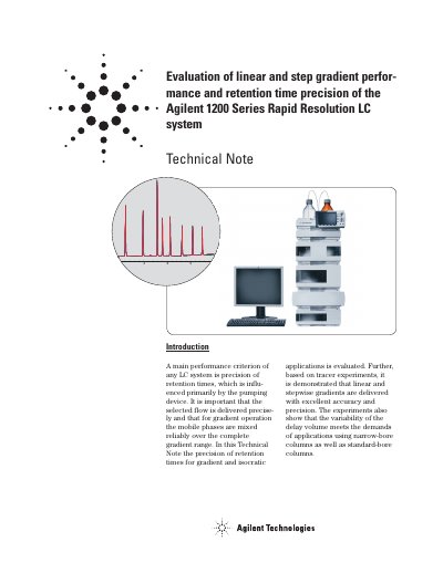 Agilent 1200 Series Rapid Resolution LC System Technical Note - cover page