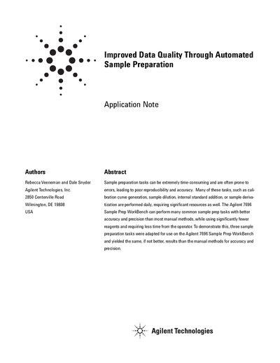 Agilent 7696 Sample Prep WorkBench Application Note - cover page