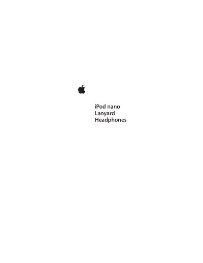 Apple iPod nano Second Generation Lanyard Headphones User Guide - cover page
