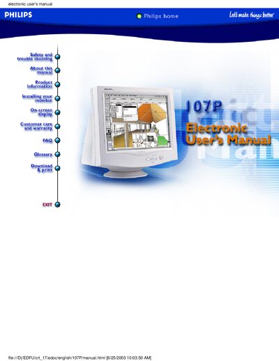 Philips 107P40 Color Monitor User Manual