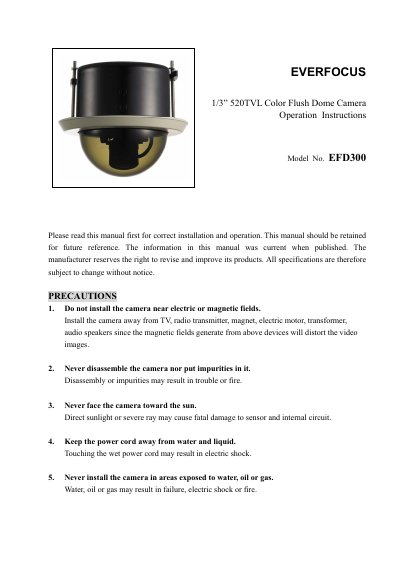 EverFocus Electronics Corp EFD300A_manual - cover page