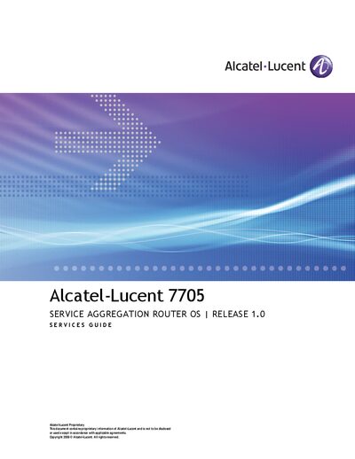 Alcatel‑Lucent 7705 SAR Services Guide - cover page