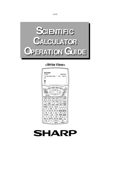 Sharp EL-W531/EL-W531G/EL-W531H Scientific Calculator User Manual