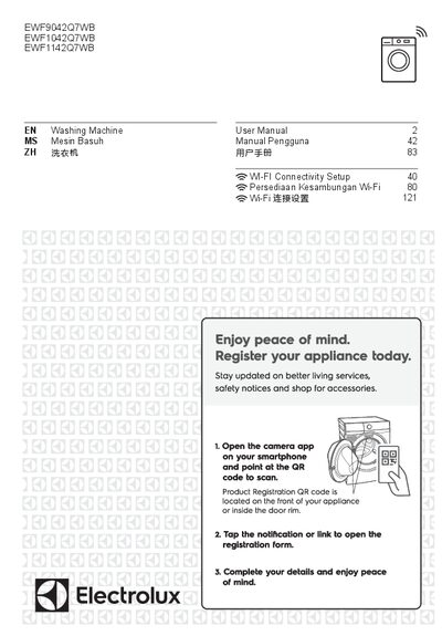 Electrolux EWF9042Q7WB/EWF1042Q7WB/EWF1142Q7WB Washing Machine User Manual - cover page