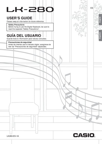 Casio LK-280 Digital Keyboard User's Guide - cover page