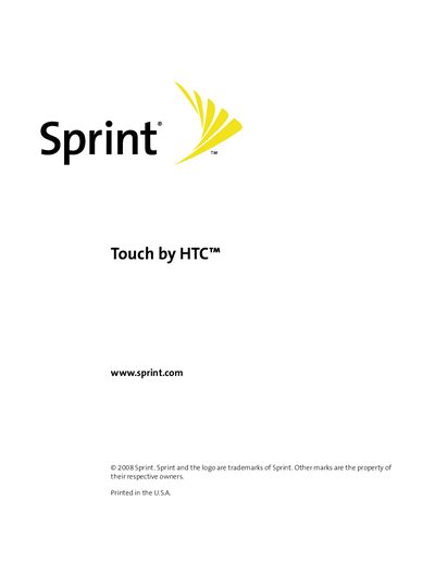 HTC Touch User Manual - cover page
