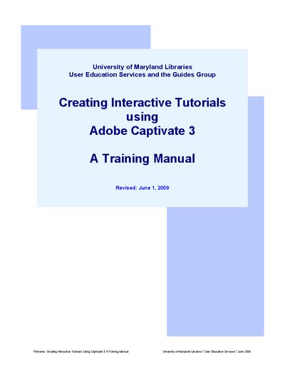 Adobe Captivate 3 Training Manual